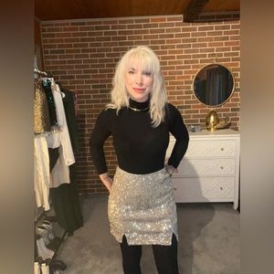 Silver glitter skirt